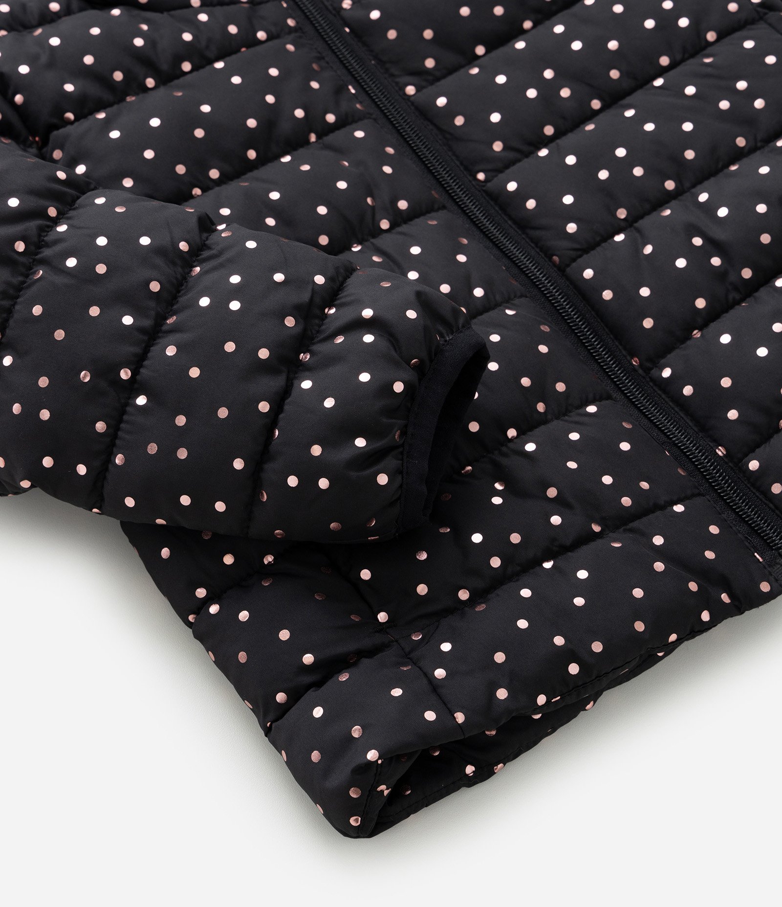 Jaqueta Puffer Infantil com Poá Metalizado - Tam 1 a 5 Anos Preto 4