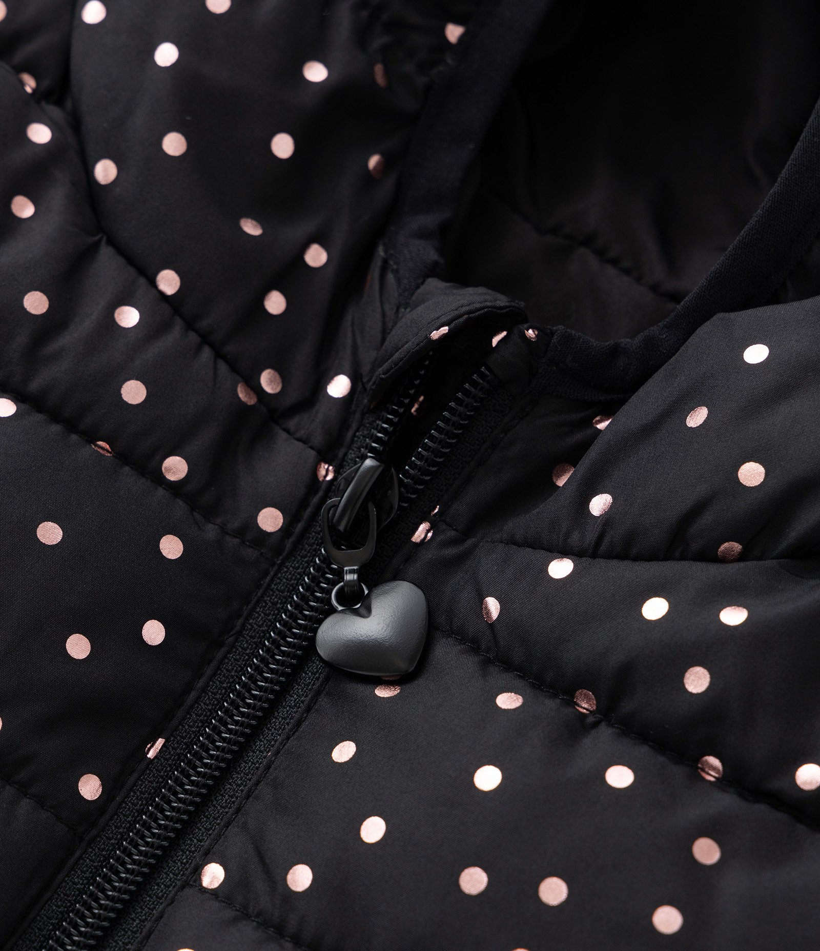 Jaqueta Puffer Infantil com Poá Metalizado - Tam 1 a 5 Anos Preto 5