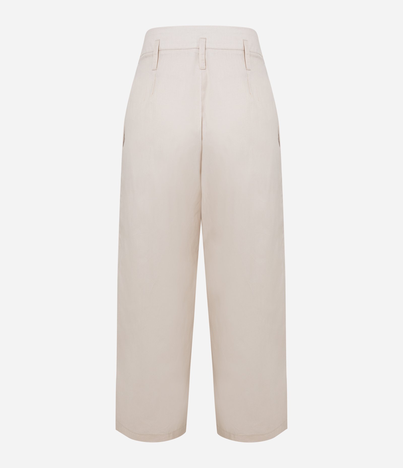 Calça Balloon em Tricoline com Efeito Empapelado e Pregas Bege 6