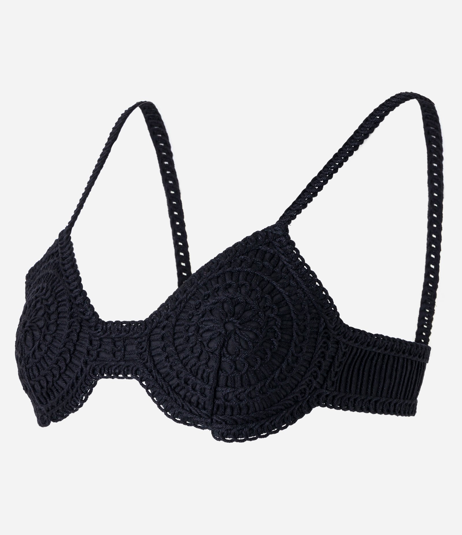 Top com Efeito Crochê e Elástico nas Costas Preto 7