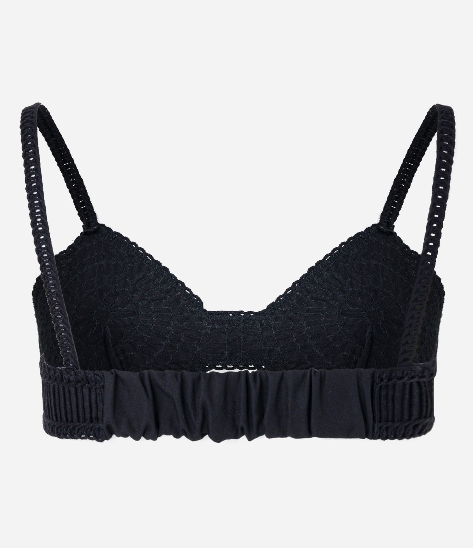 Top com Efeito Crochê e Elástico nas Costas Preto 8