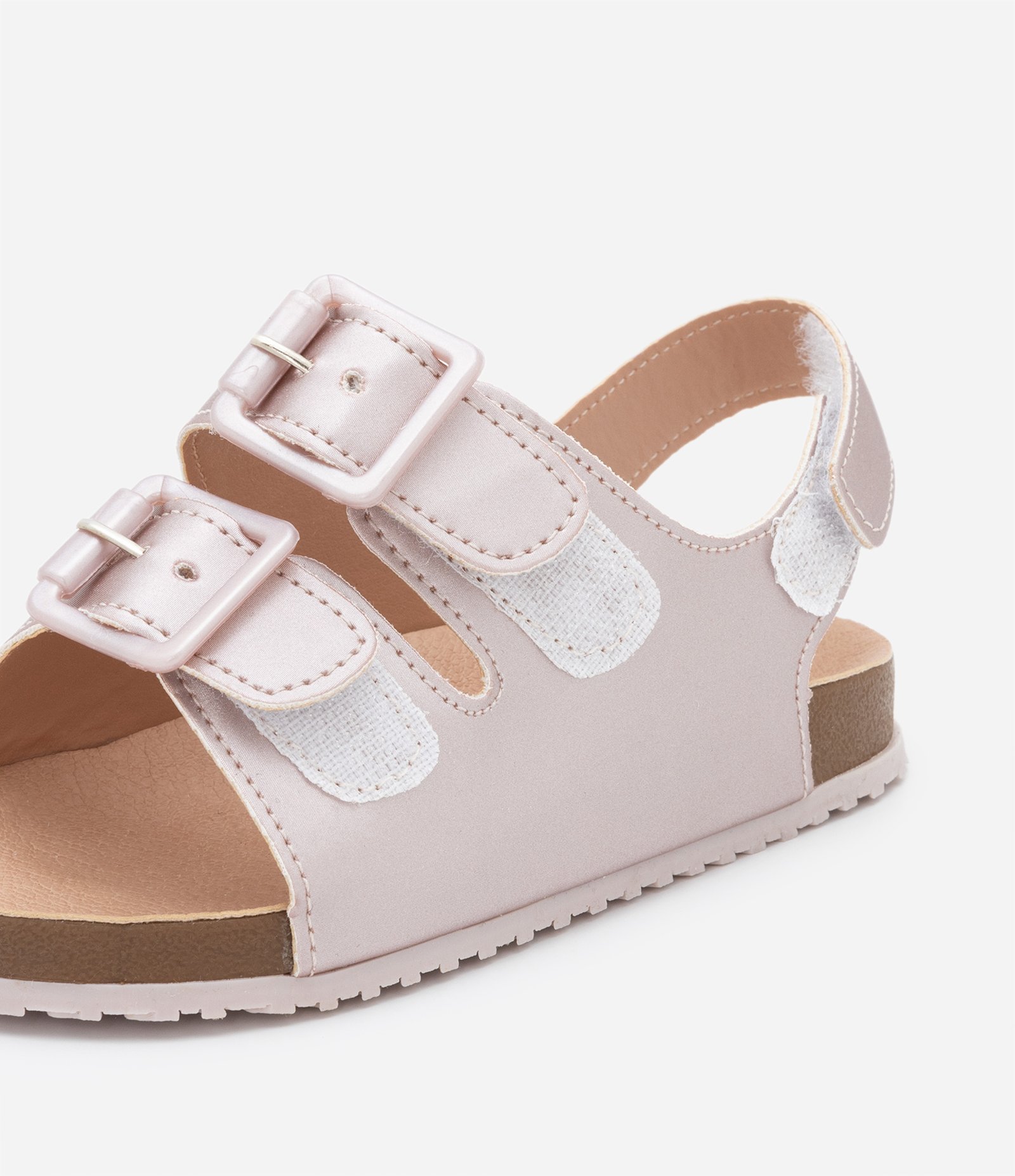 Sandália Infantil de Tiras com Textura Acetinada - Tam 20 ao 27 Rosa 3