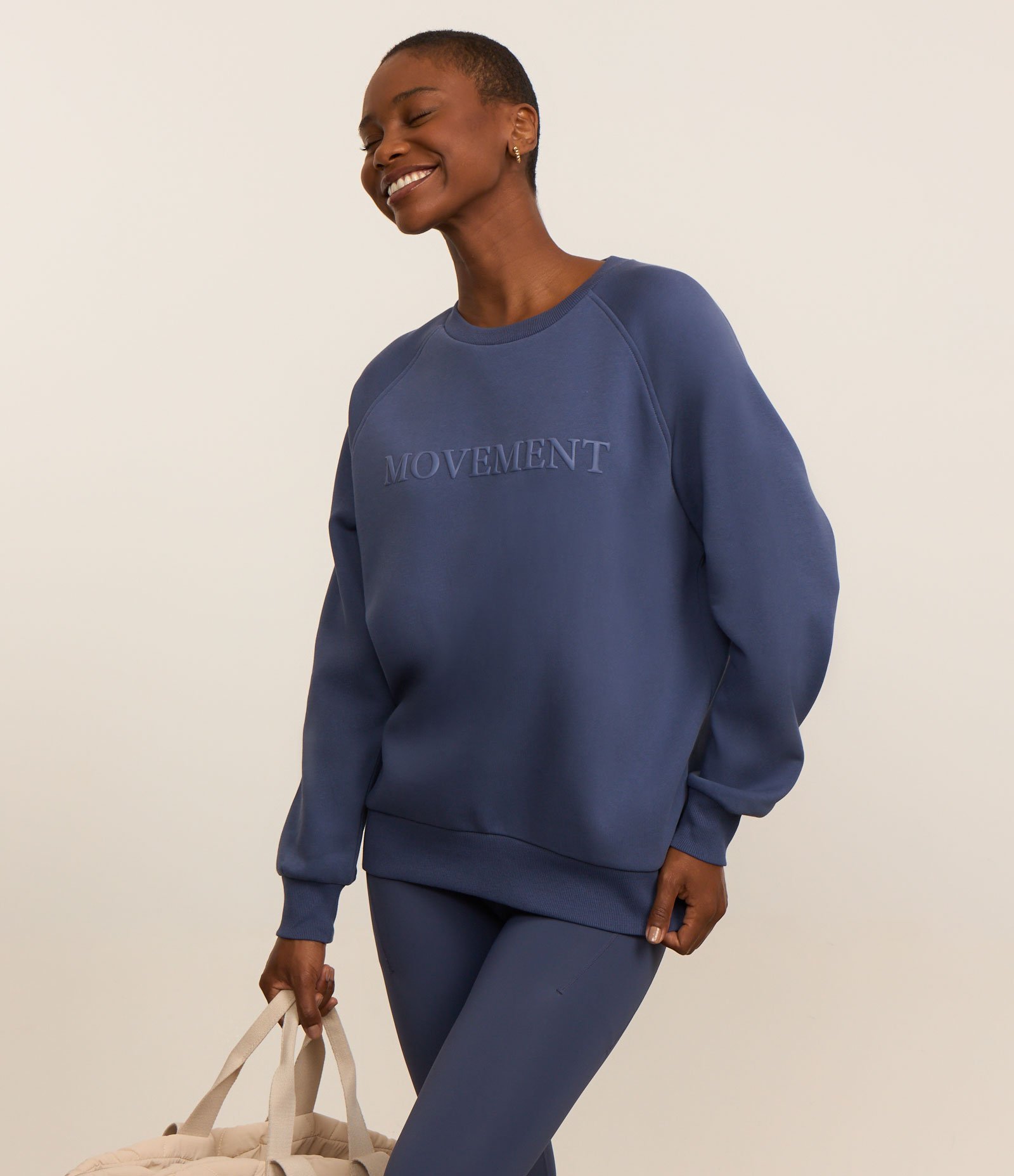 Casaco Esportivo em Algodão com Estampa Movement Azul 1