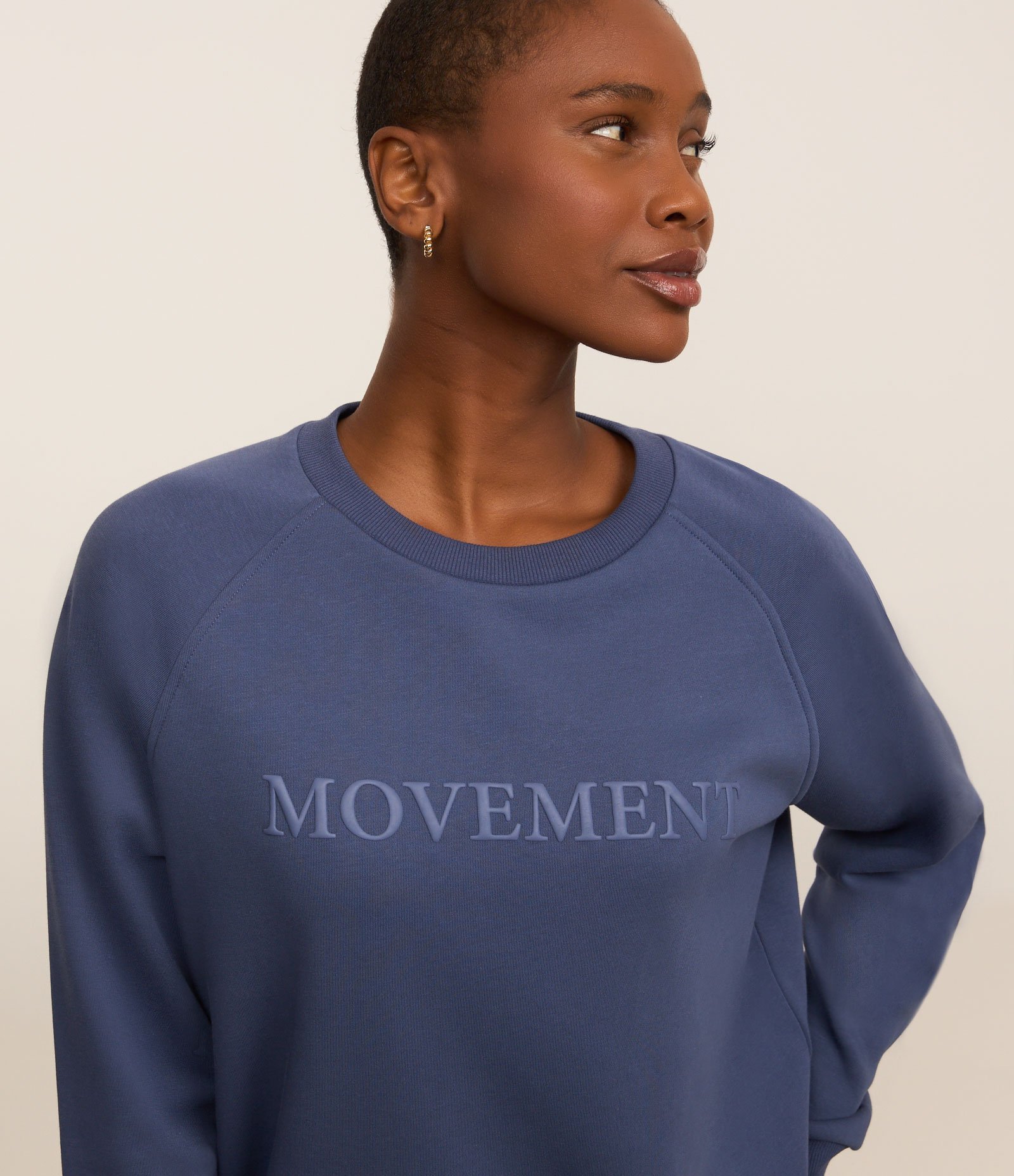 Casaco Esportivo em Algodão com Estampa Movement Azul 3