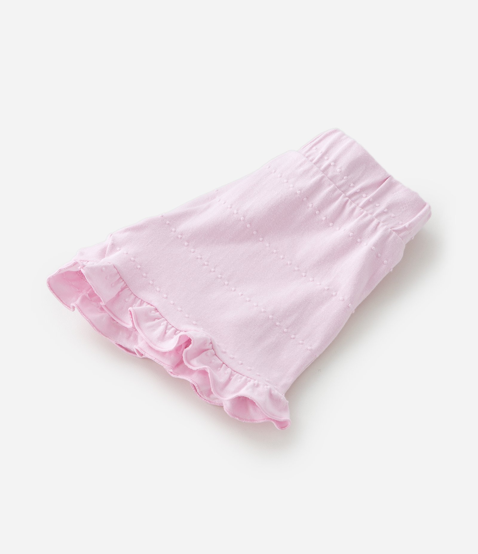 Conjunto Infantil em Ribana com Frufru e Textura - Tam 1 a 5 Anos Rosa/Branco 4