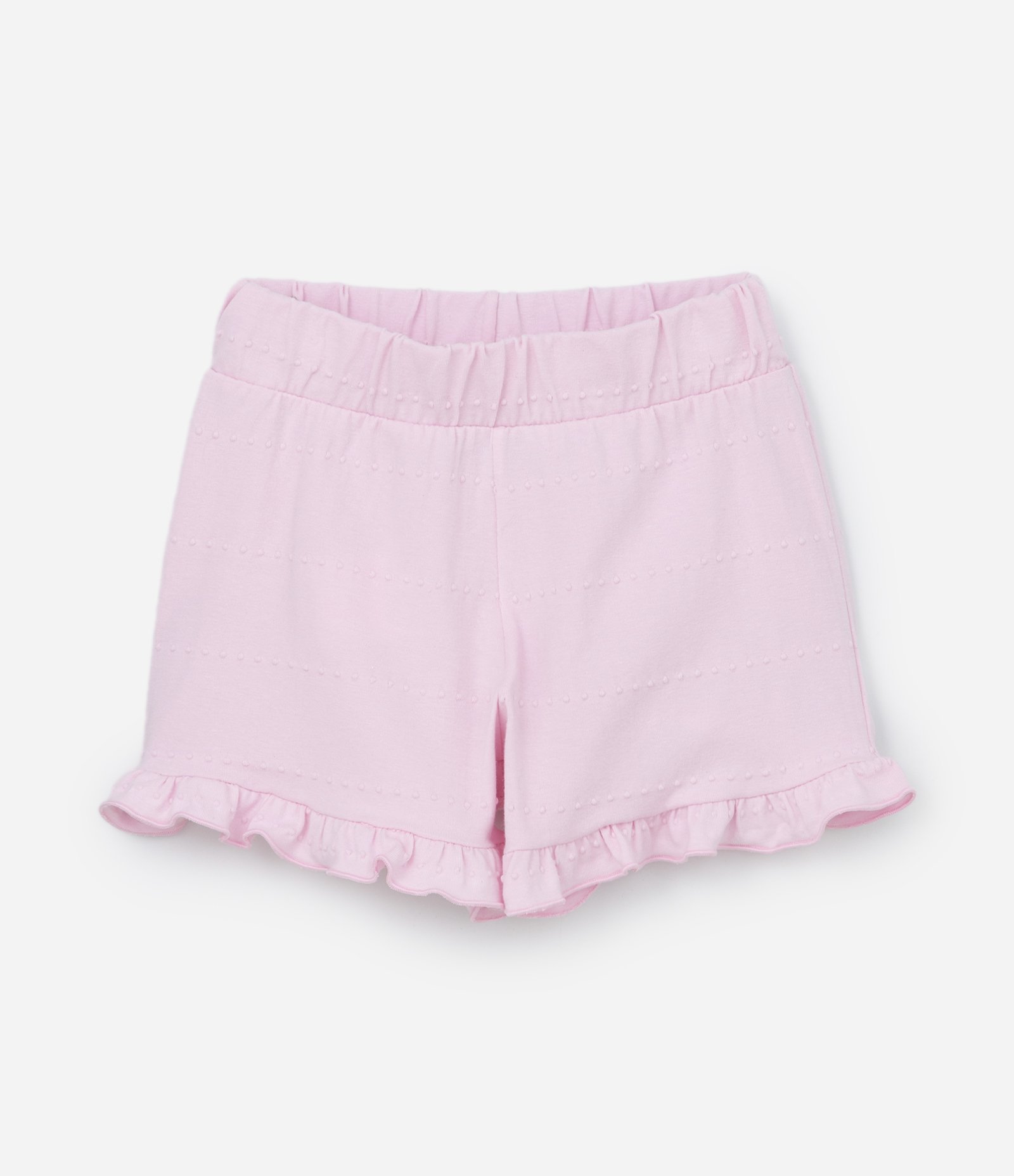 Conjunto Infantil em Ribana com Frufru e Textura - Tam 1 a 5 Anos Rosa/Branco 7