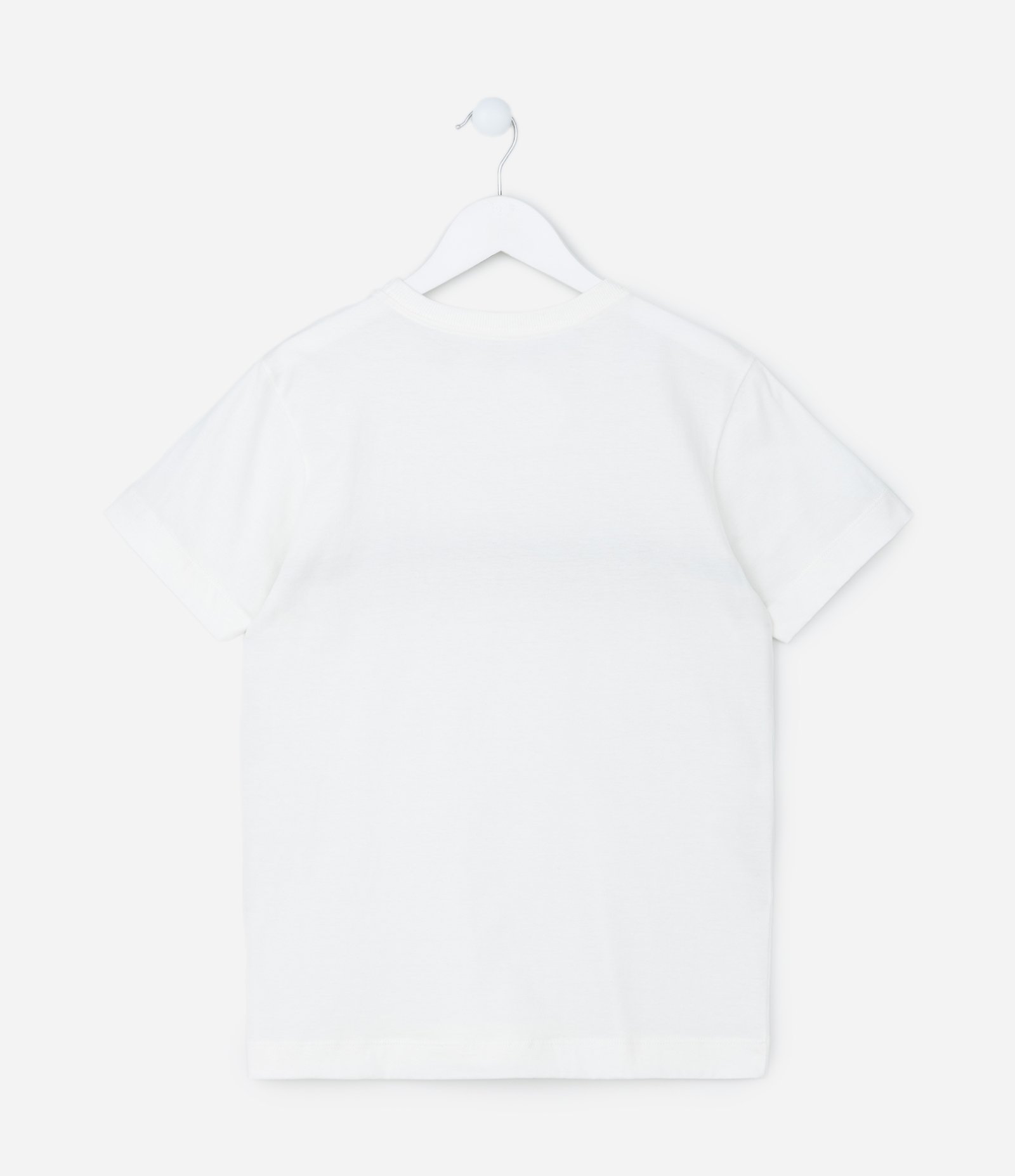 Camiseta Infantil com Listras e Etiqueta - Tam 05 a 14 Anos Branco 2