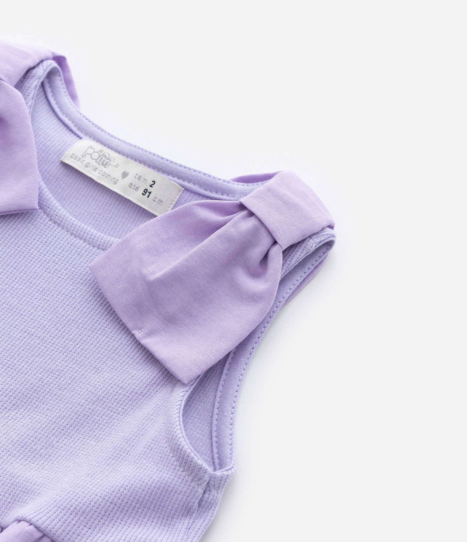 Vestido Balonê Infantil com Laços nos Ombros - Tam 1 a 5 Anos Lilás 7