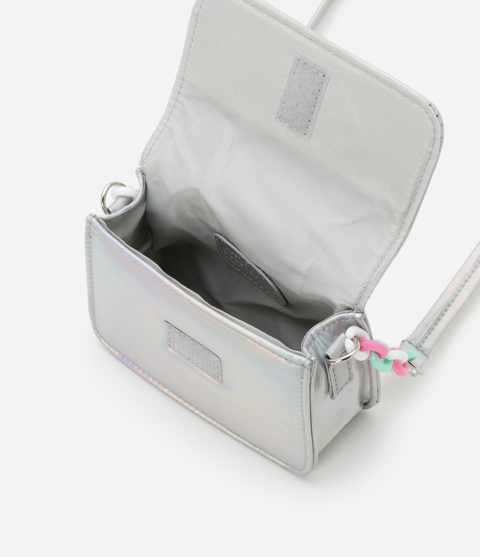 Bolsa Transversal Infantil em PU Holográfica - Tam U Cinza 4