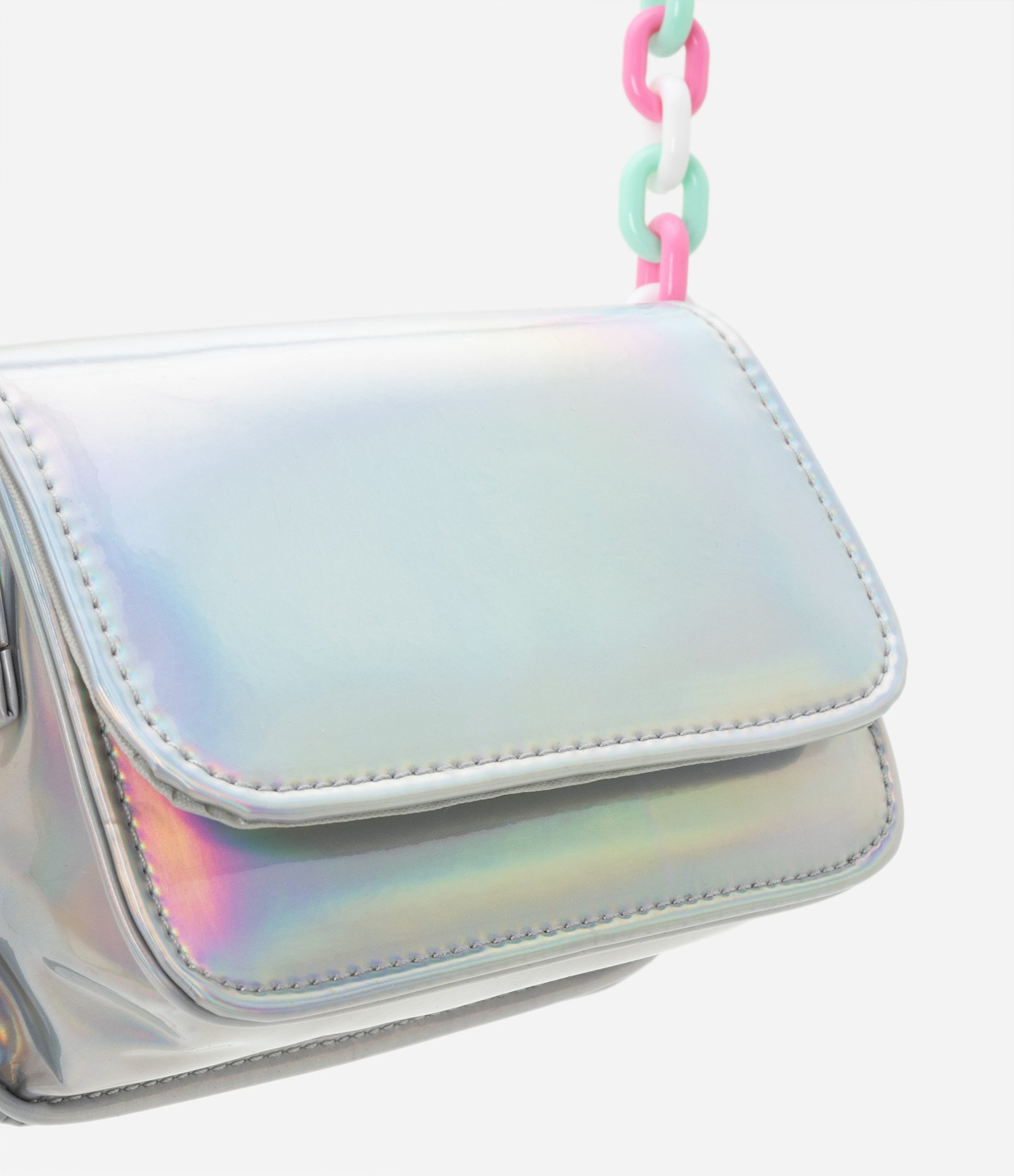 Bolsa Transversal Infantil em PU Holográfica - Tam U Cinza 6