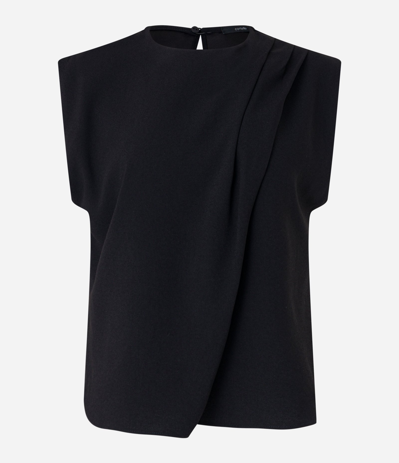 Blusa em Crepe com Franzido no Ombro Preto 5