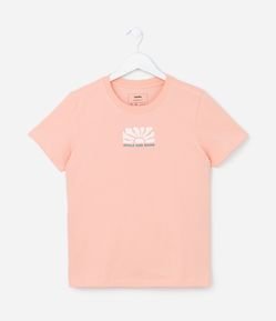 Camiseta Infantil em Algodão Estampa Sol - Tam 5 a 14 anos