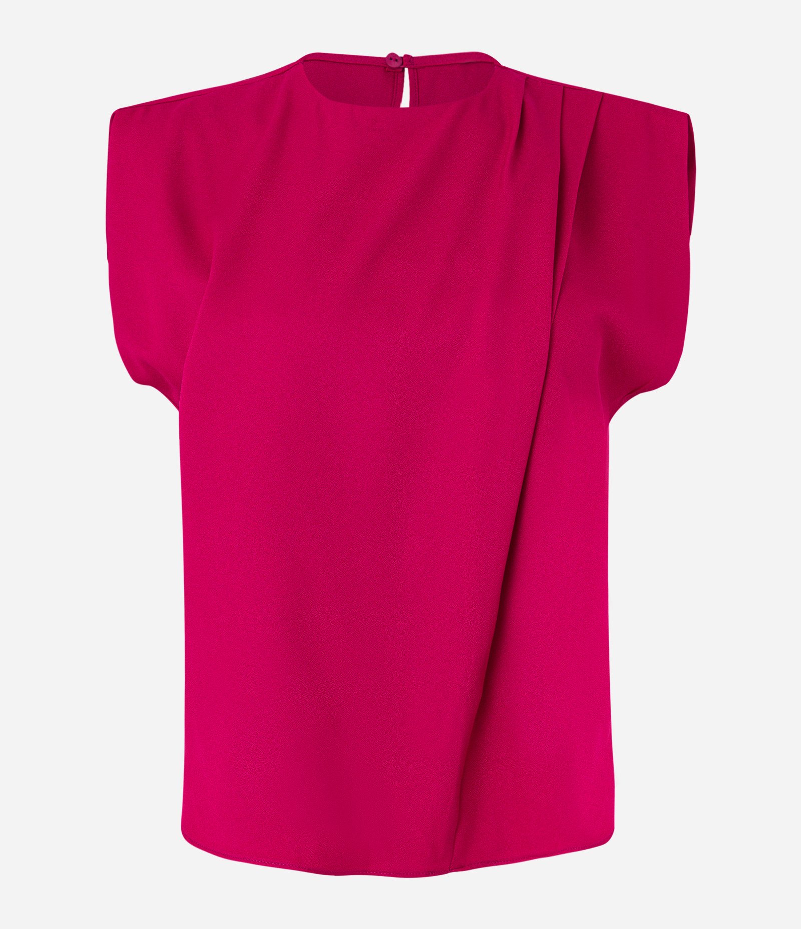 Blusa Sem Manga em Crepe com Franzido no Ombro Vermelho 5