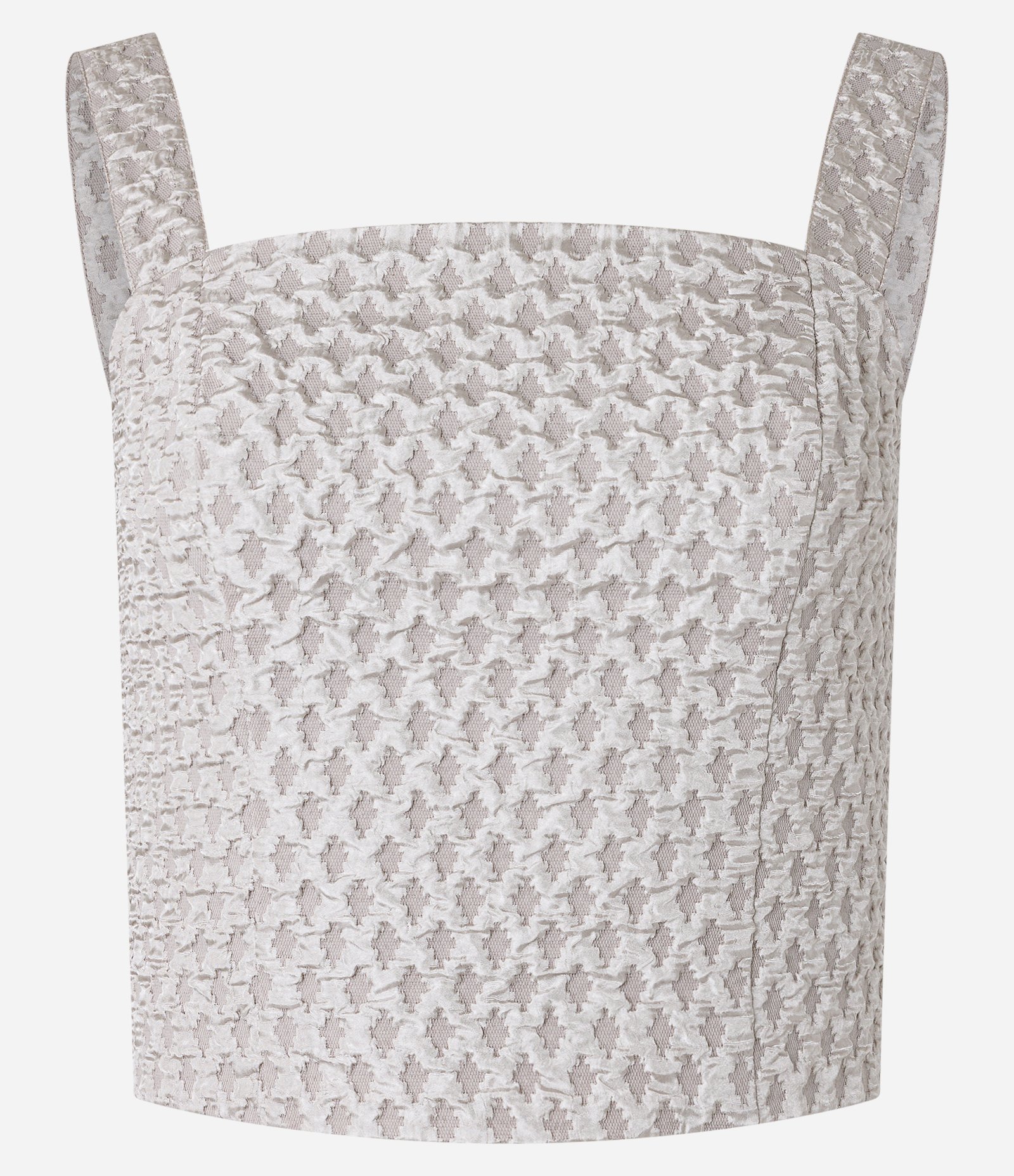 Blusa em Jacquard com Alças Largas Bege Claro 5