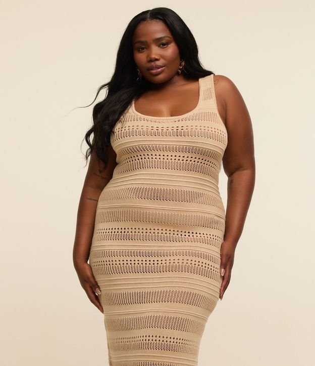 Vestido Midi em Crochê Curve & Plus Size