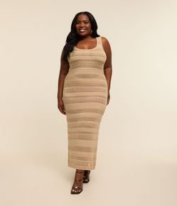 Vestido Midi Efeito Crochê Curve & Plus Size