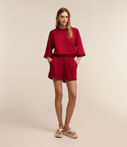 Bermuda em Moletom com Cós Elástico