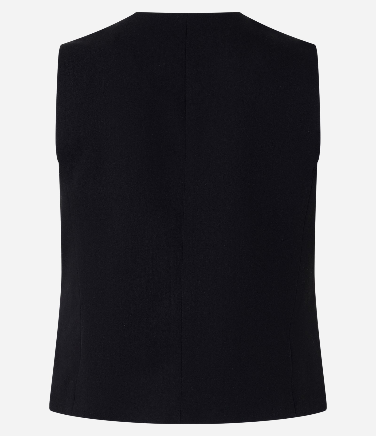 Colete em Alfaiataria com Decote V e Botões Duplos Preto 7