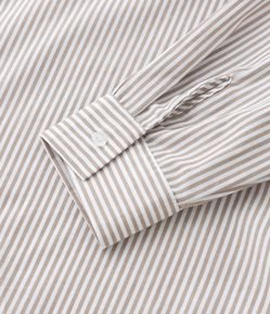 Camisa Alongada em Tricoline Listrado Curve & Plus Size