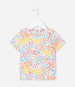 Blusa Infantil Canelada com Estampa Floral - Tam 1 a 5 Anos