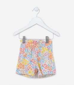 Short Infantil Canelado com Estampa Floral - Tam 1 a 5 Anos