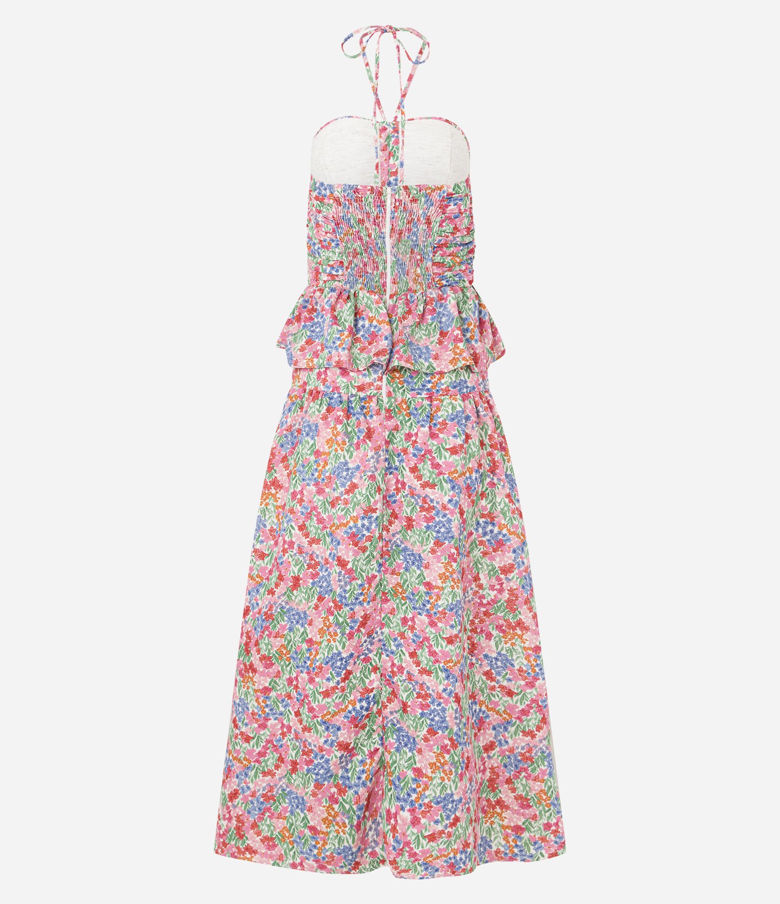 Vestido Reto Midi Frente Única em Viscolinho Floral Liberty Rosa 7