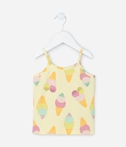 Regata Infantil com Estampa Sorvetinhos - Tam 1 a 5 Anos