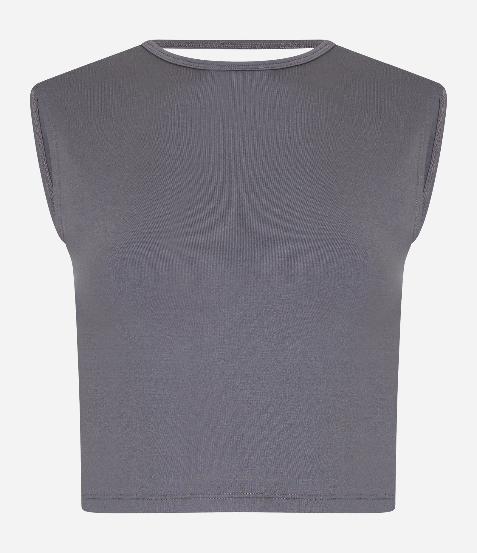 Blusa Cropped em Microfibra com Costas Abertas 4