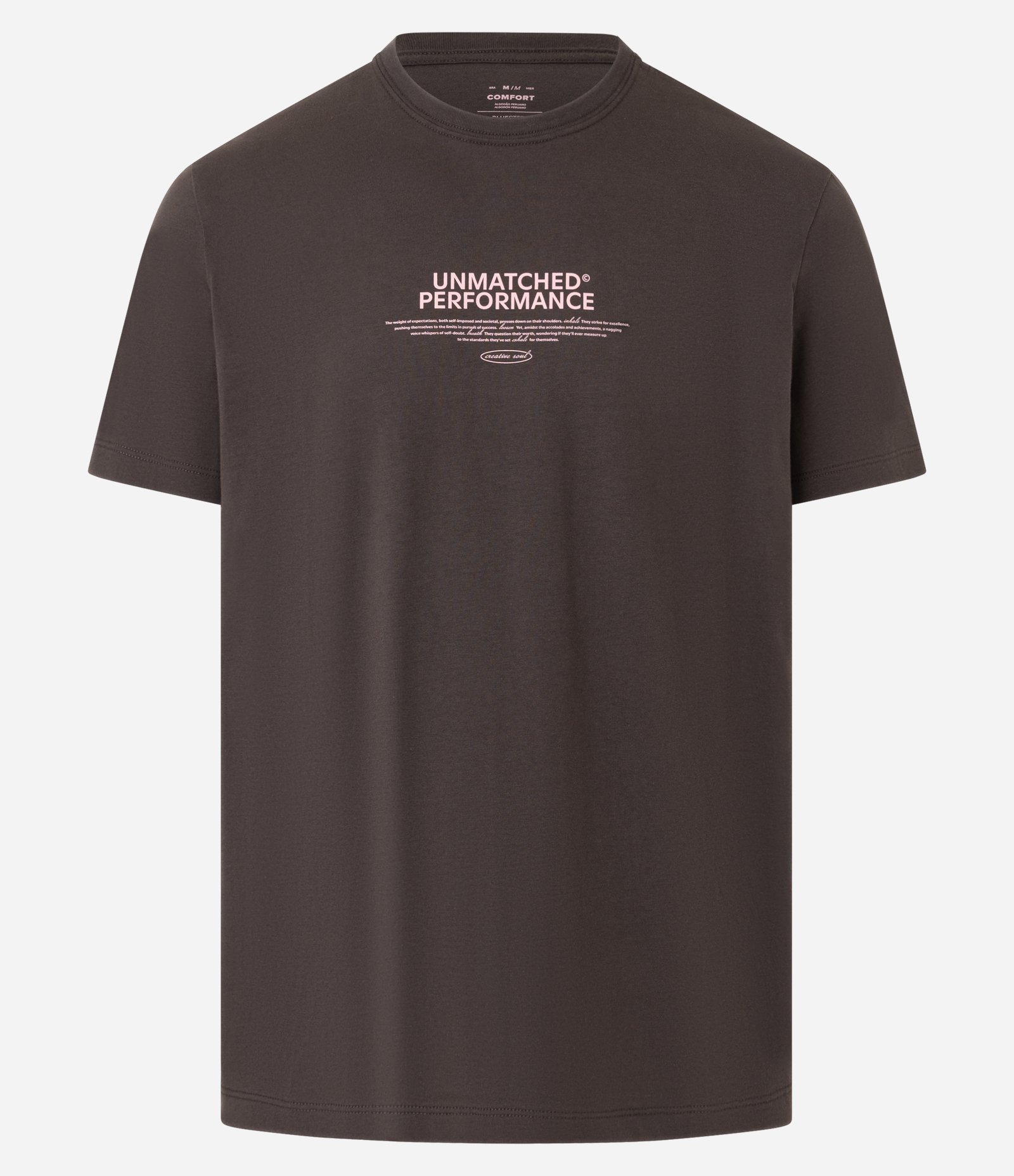 Camiseta Comfort em Algodão Peruano com Estampa Lettering Marrom 4