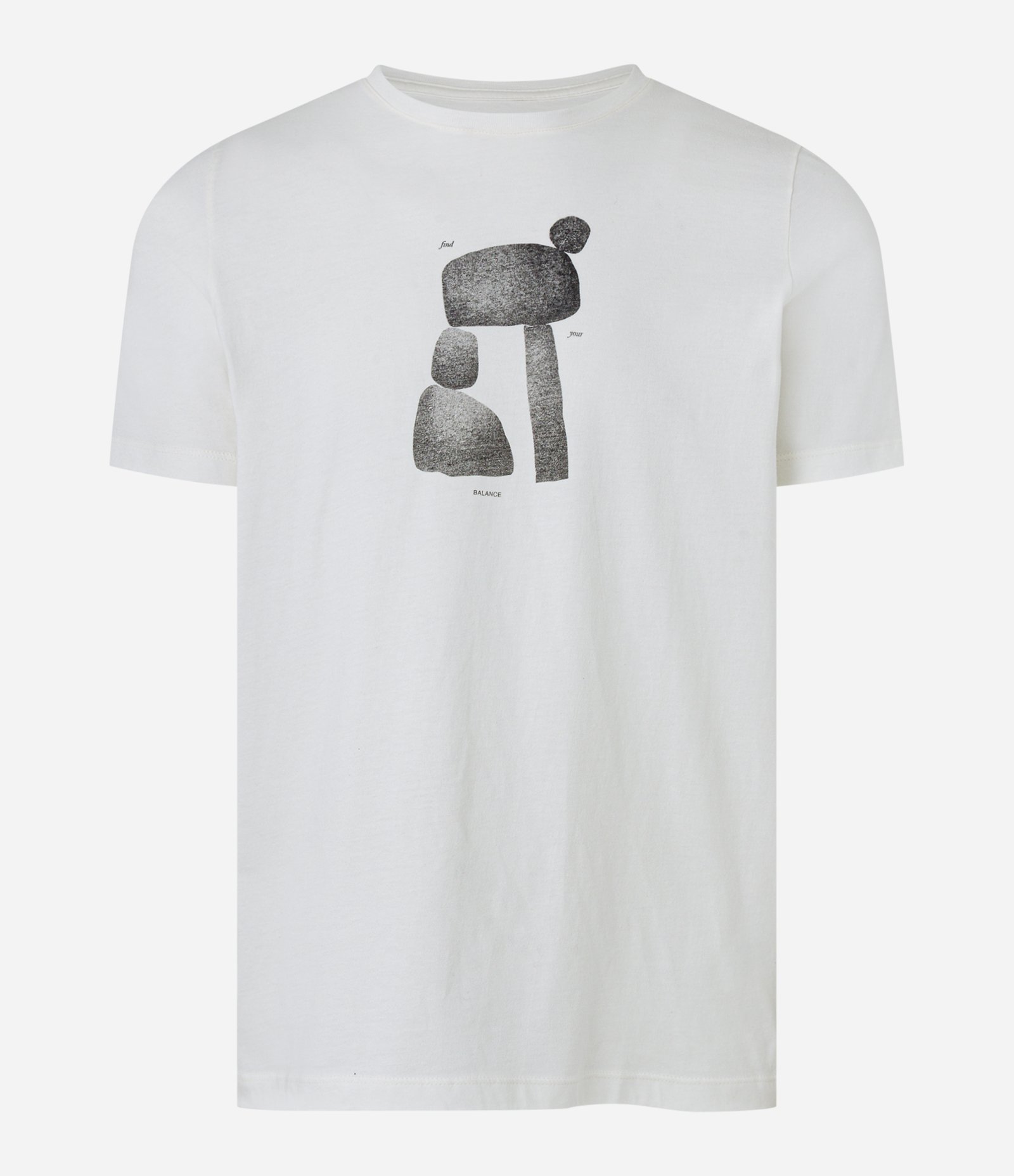 Camiseta em Algodão com Estampa de Pedras Branco 5