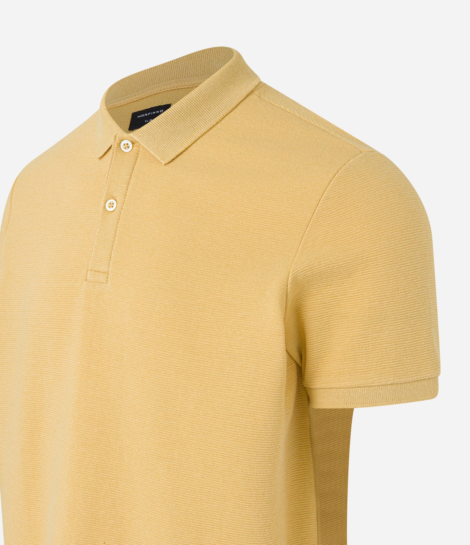 Camisa Polo em Algodão com Textura Canelada Amarelo 6