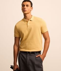 Camisa Polo em Algodão com Textura Canelada