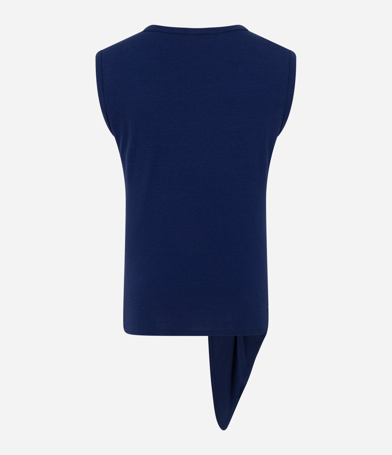 Blusa sem Manga em Algodão com Franzido e Lateral Alongada Azul 7