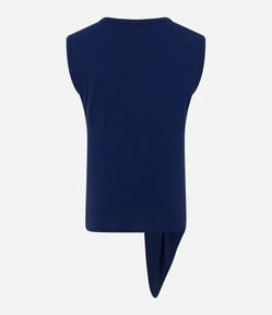 Blusa sem Manga em Algodão com Franzido e Lateral Alongada