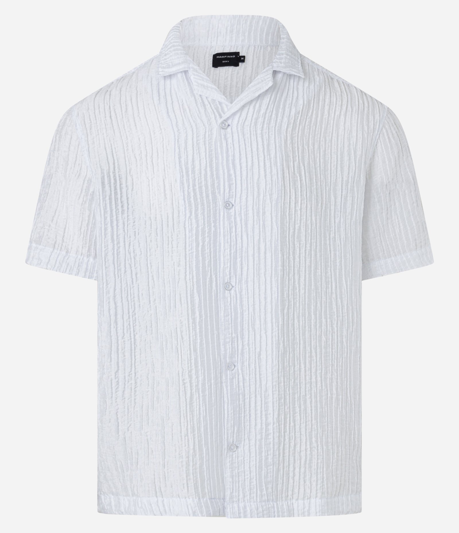 Camisa Boxy com Textura e Manga Curta Branco 5
