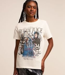 Camiseta Alongada em Algodão com Estampa do Filme Beetlejuice