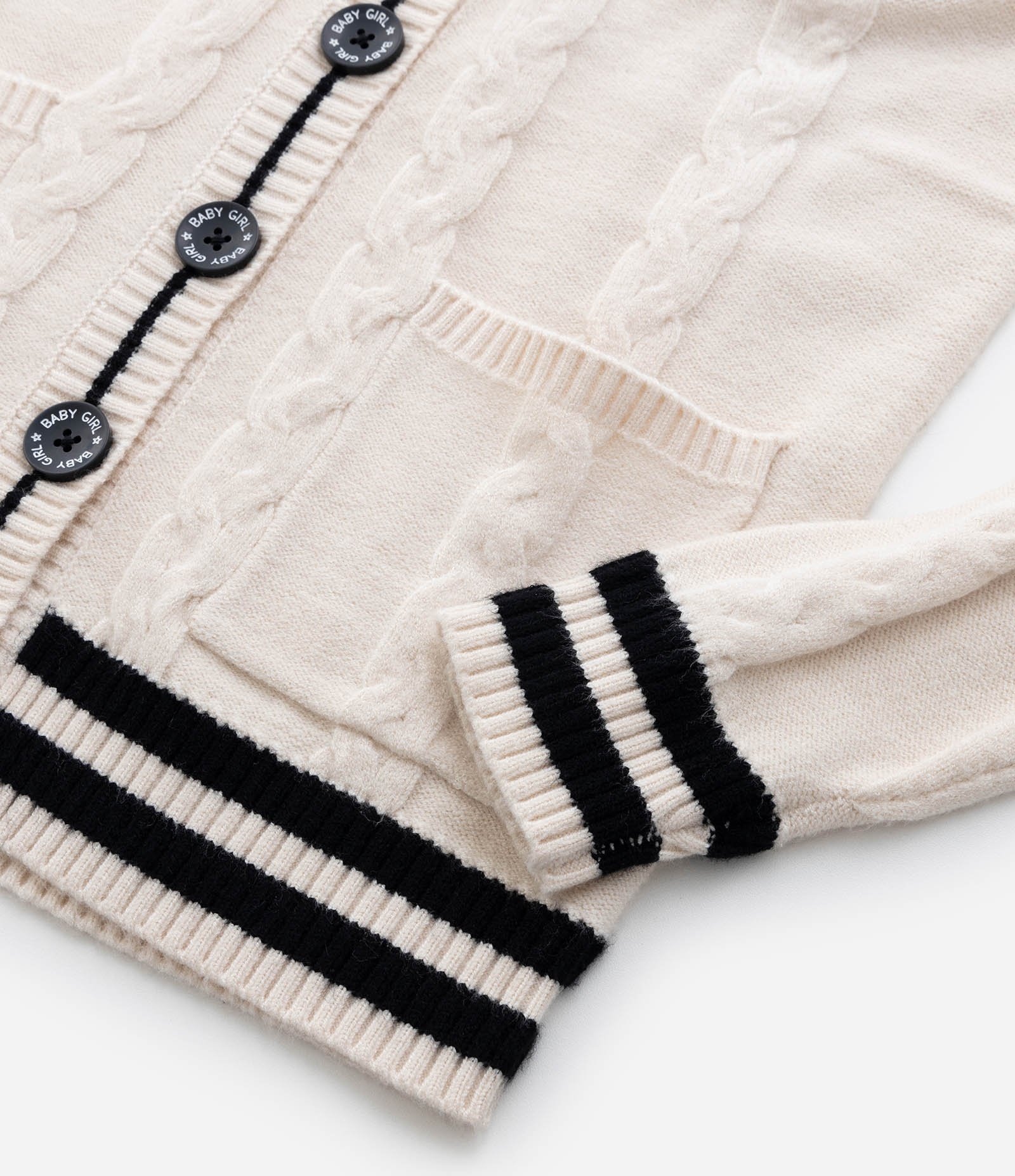 Cardigan Infantil em Tricô com Bordado Ursinho - Tam 5 a 14 Anos Bege 4