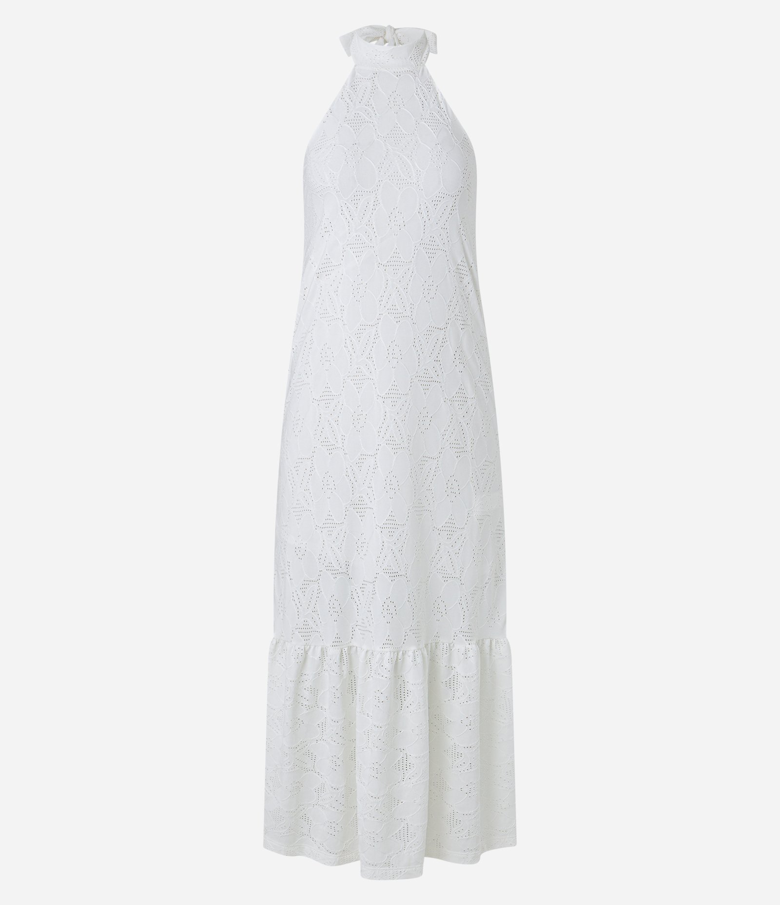 Vestido Midi em Laise com Decote nas Costas Branco Neve 6