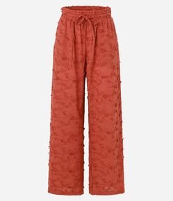 Calça Laise Reta com Cós Ajustável Texturizada