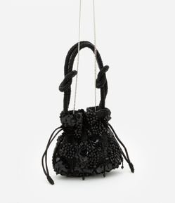 Bolsa Pequena com Alça de Mão e Toda Bordada de Miçangas