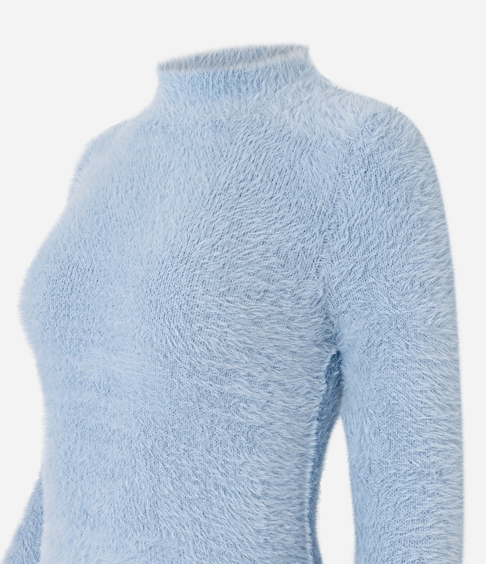 Suéter em Tricô com Gola Alta e Pelinhos 5