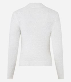 Suéter em Tricô com Gola Alta e Pelinhos