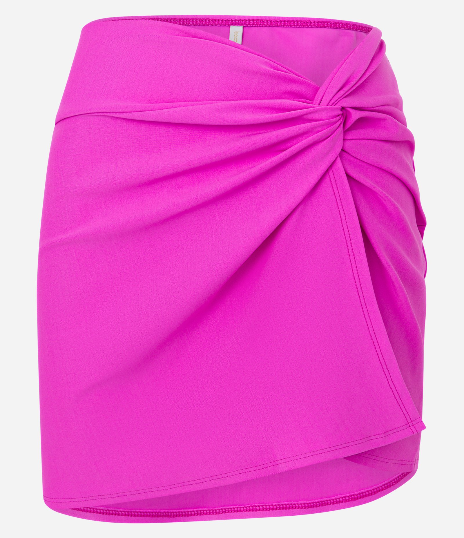 Saída Praia Saia Curta em Microfibra com Nó Lateral Rosa 5