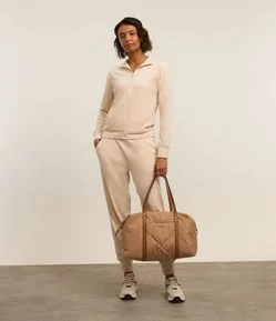 Calça Jogger Esportiva em Microfibra com Cós de Elástico