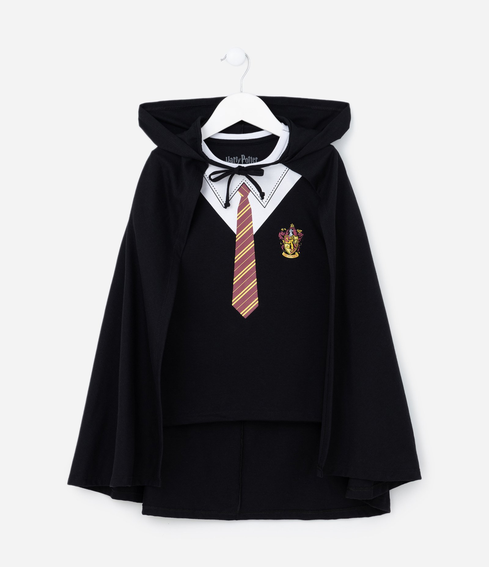 Camiseta Comfort Infantil com Capa e Estampa Grifinória Harry Potter - Tam 4 a 8 Anos Preto 2