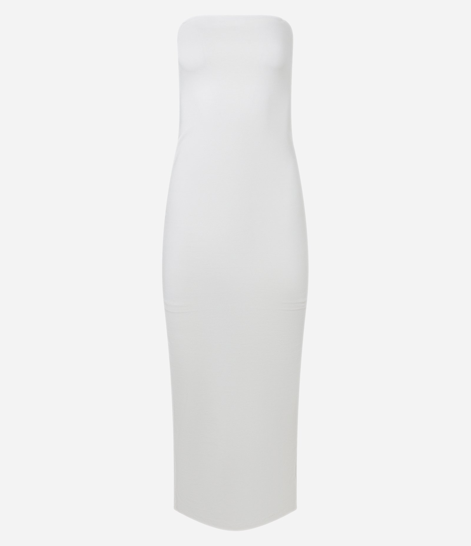 Vestido New Midi em Ponto Roma Tomara que Caia com Fenda Branco 5