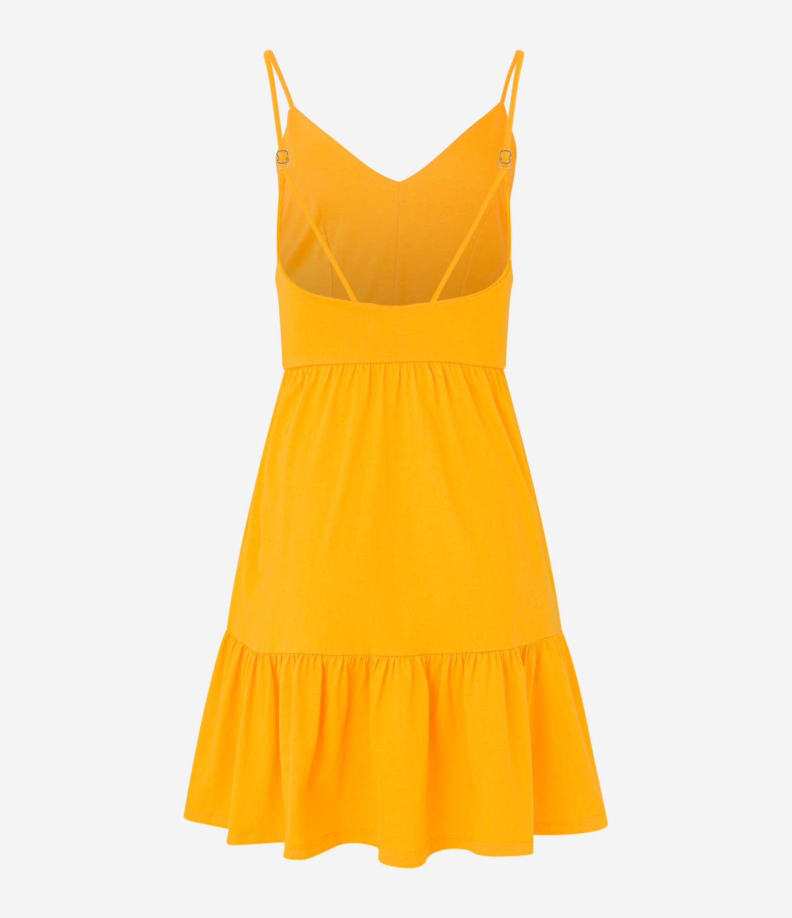 Vestido Curto em Algodão com Recorte e Alcinhas Finas Amarelo 7