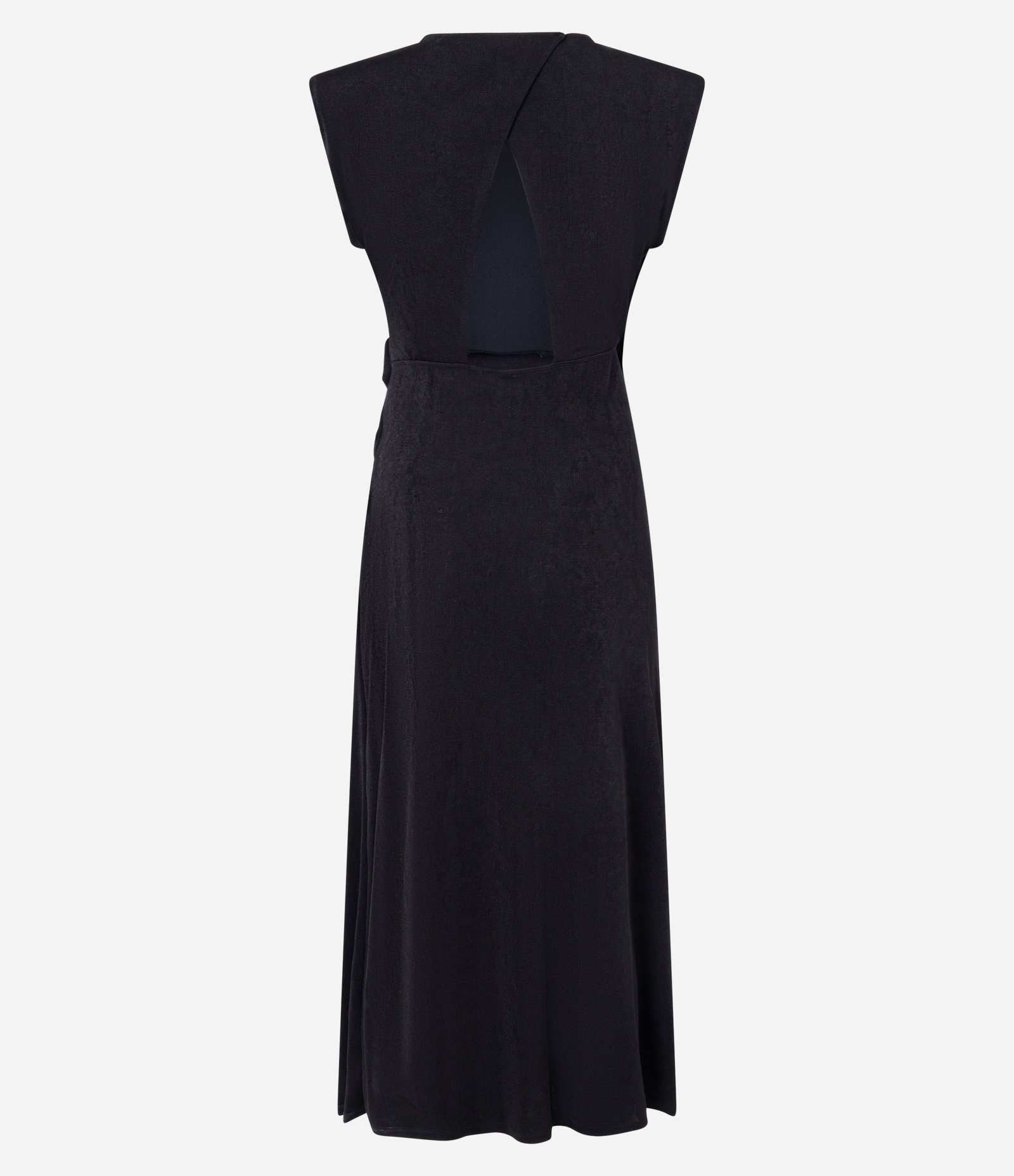 Vestido Sem Manga em Jersey com Franzido e Vazado Preto 8