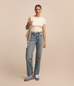 Calça Reta em Jeans Dirty