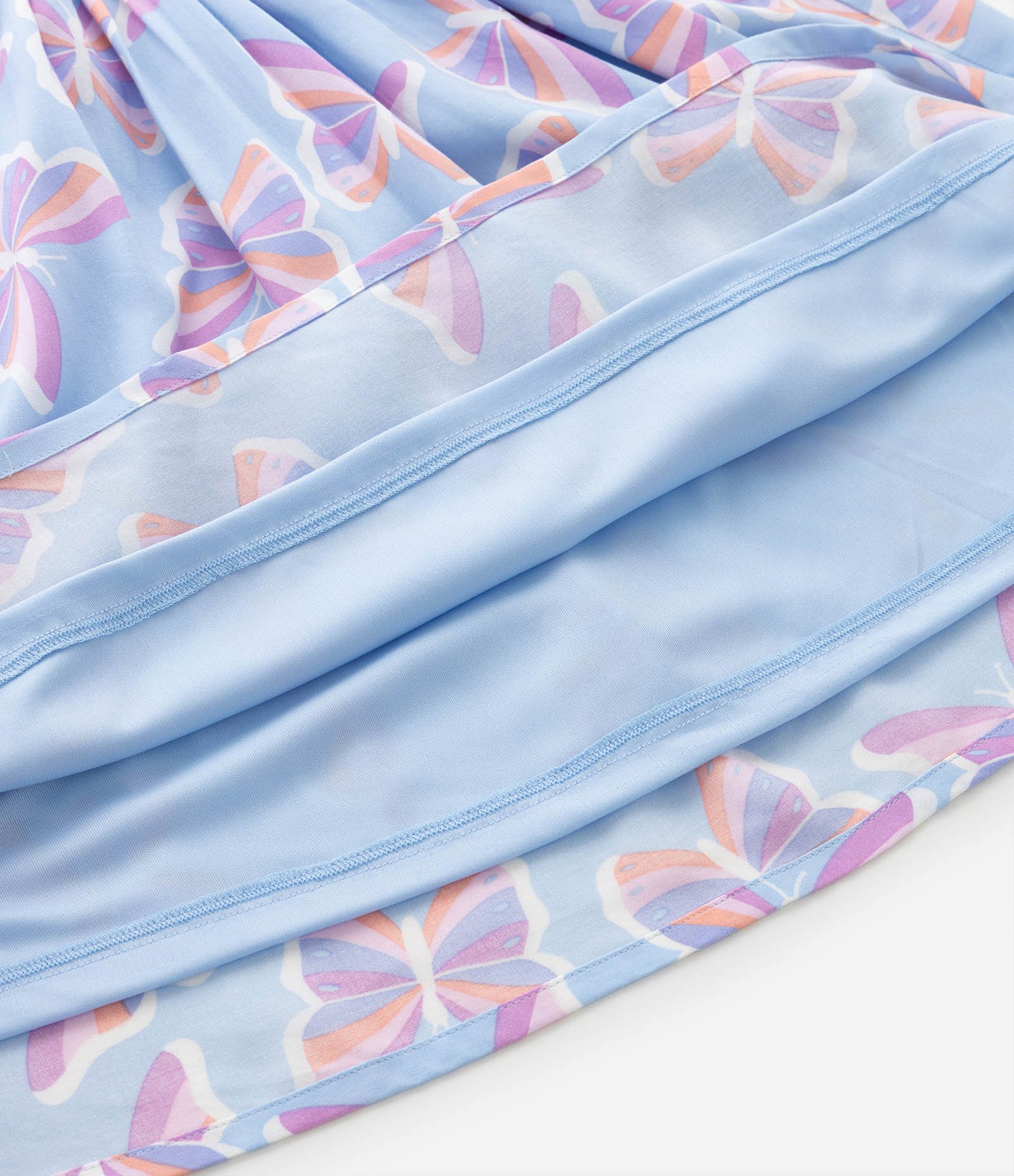 Vestido Infantil com Estampa de Borboleta e Detalhe na Cintura -Tam 5 a 14 Azul e Lilás 5